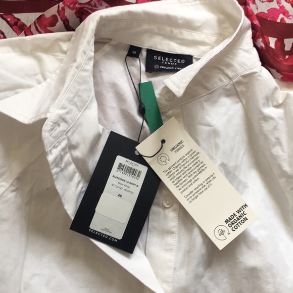 White puff sleeve blouse NWT - Picture 2 of 5